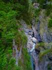 Visitor center and access to gorge. Viamala Gorge, nature park Beverin, Graubunden, Switzerland. Art Print